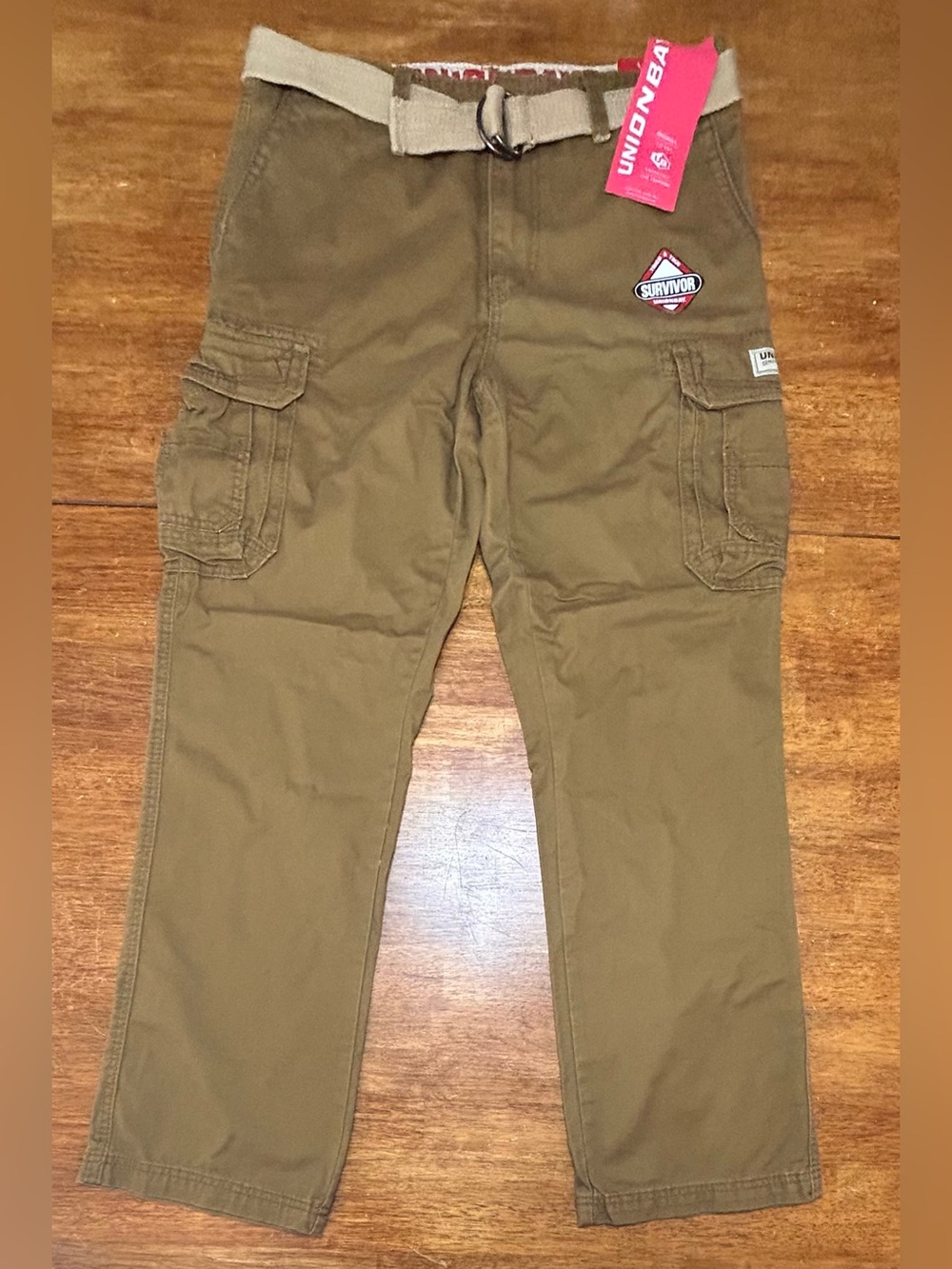 UNIONBAY Men’s Golden Brown Cargo Pants with Belt